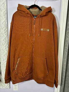 Mens Columbia Zip up with Sherpa Lined Hood Size XXL NEW.